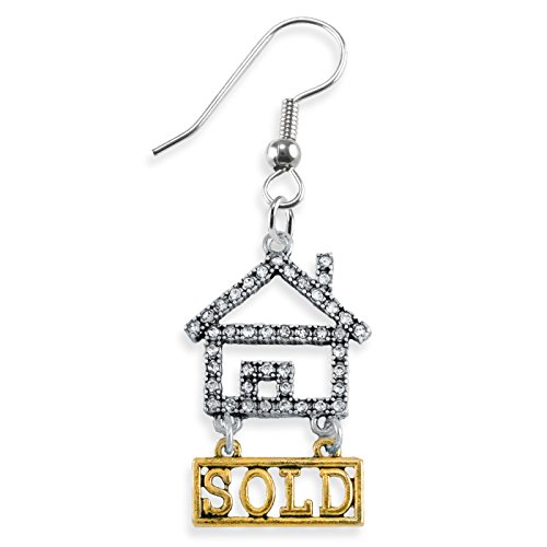 Real Estate Sold Crystal Earring, Safe-Nickel, Lead & Cadmium Free!