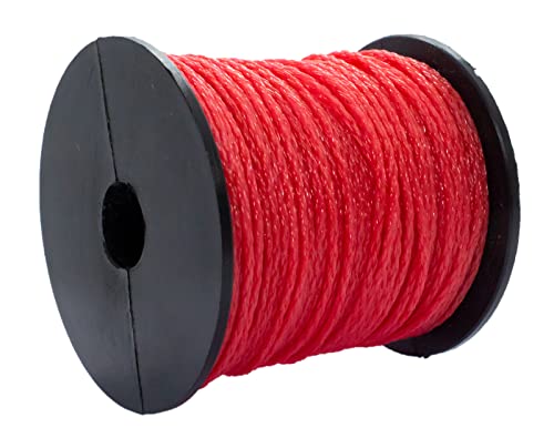 50 meters / 164 ft Masonry String Unstretchable Builders Line For Construction Gardening Dirt And Water Resistant Non-Stretch Red 1.7mm Thick M03B