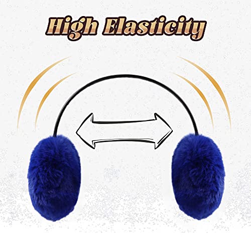 Yuoahcn Women Winter Unisex Ear Muffs Faux Fur Warm Earmuffs Lady Girls Plush Ear Warmers Outdoor Ear Covers Headband (Royal Blue) #TOP3