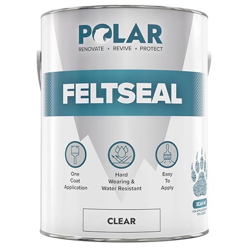 Polar Felt Seal - Waterproof Felt Sealant for Shed Roofs & Garage Roofs - One-Coat Repair - Prevent and Stop Leaks & Cracks - No Primer Needed - Clear - 2.5 L option