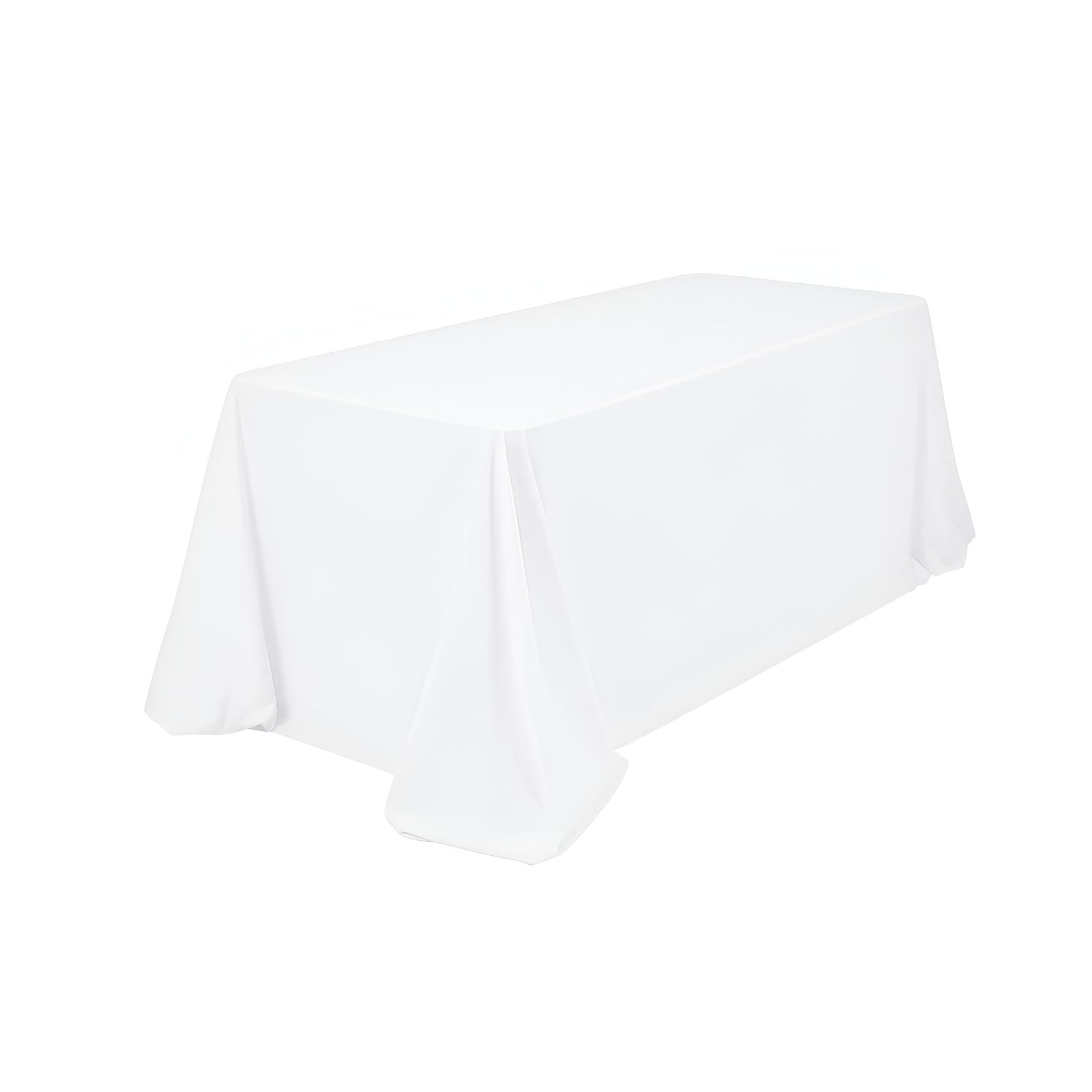 Nappe blanche rectangulaire anti-tache et infroissable en polyester lavable