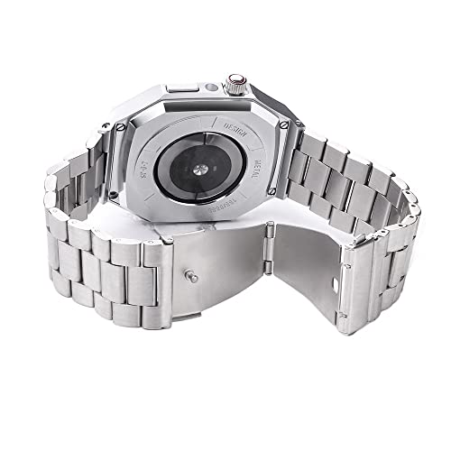 CEKGDB ŐṼXeX|̎vP[X 40 41 44 45 ~[gP[XJo[ Apple watch4 5 6 7 SE v 3 r[YohXgbv(Silver,44MM)