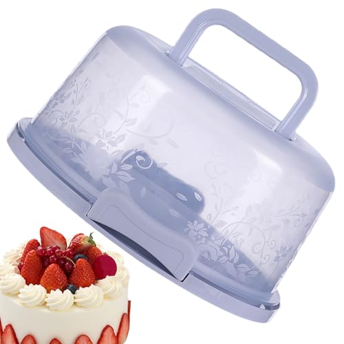 Generico Borrar redondo en caja de pastel bloqueable asas de transporte embalaje, contenedor para puerto para pastel Port Portable Carrier - Contenedor portatil perr alimentos puerta