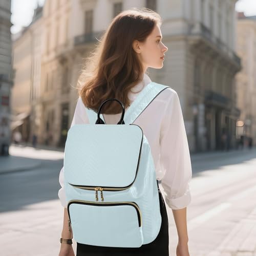 Mochila de moda azul pálido para mujer que soluciona el espacio y evita robos en la ciudad 6