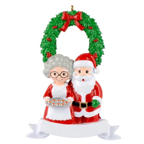Santa and Mrs Claus Christmas Ornament 2026 Personalized Couple Tree Decor