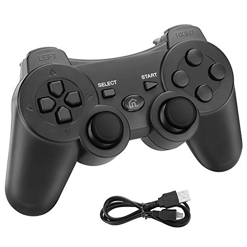 PS3 Controller,Powcan Wireless Controller für PS3,Bluetooth Gamepad Joystick,Dual-Vibration 6-Achsen Gaming Controller mit Ladekabel für PS3 Controller PC und Windows 7/ 8/ 9/ 10
