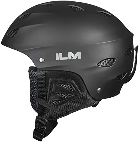 ILM Ski & Snowboard Helmet for Adult Men Women, Youth & Kids Snow Sports Snowboarding Helmets Goggles Compatible Model S1-17 (Black, M)