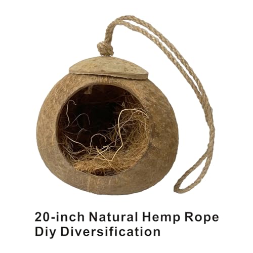Image of Bird Nest for Cage Natural Coconut Shell Birds House 2 Pack Parakeet Hide Breeding Hut Bird Cage Accessories & Decor Hamster Toys for Parrot Lovebirds Budgies Cockatiel Conure Finch Canary