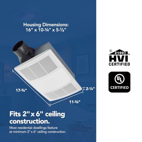 Image of Broan-NuTone Bathroom Exhaust Fan with Heater Quiet 1.5 Sones, 80 CFM and 3-Level CCT Lighting, Powerful Ventilation and Warm Comfort for Any Bathroom