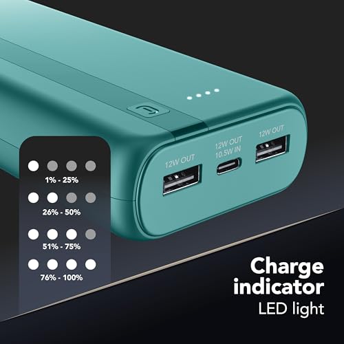 Power Bank Cellularline 20000 mAh USB-C Batería Externa Carga Múltiple Azul 4