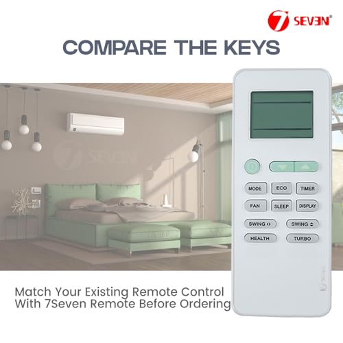 Image of 7SEVEN Compatible Impex Ac Remote Original GYKQ-52 Model 145 with ECO Hotkey Suitable for Split and Window Air Conditioner Recommend to Match Exisiting Remote Control Key by Key