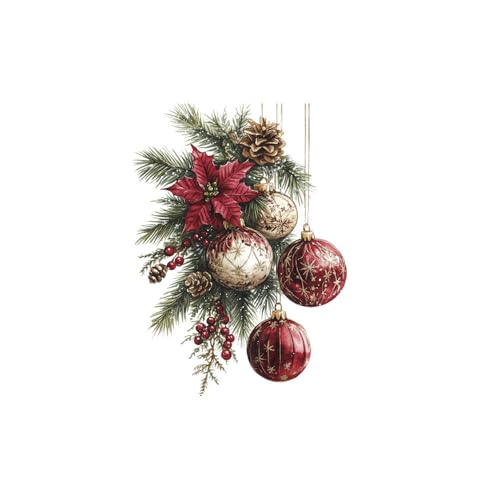 A Washroom Room WC Toilet Seat Stick Color Christmas Tree Branch and Balls Xmas Pattern PVC Wall Door Window Fridge Stickers Decor Decals Art Mural