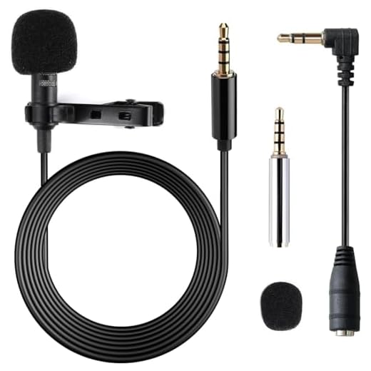 Gyvazla Micrófono de Solapa, Omnidireccional lavalier Micrófono de Condensador de 6.5pies Audio Cables para Grabación Entrevista/Videoconferencia/Podcast/Dicción de Voz/Phone