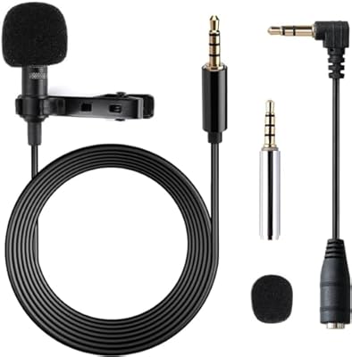 Gyvazla Micrófono de Solapa, Omnidireccional lavalier Micrófono de Condensador de 6.5pies Audio Cables para Grabación Entrevista/Videoconferencia/Podcast/Dicción de Voz/Phone | Ya disponible en tu tienda friki favorita! En mundofriki.es!