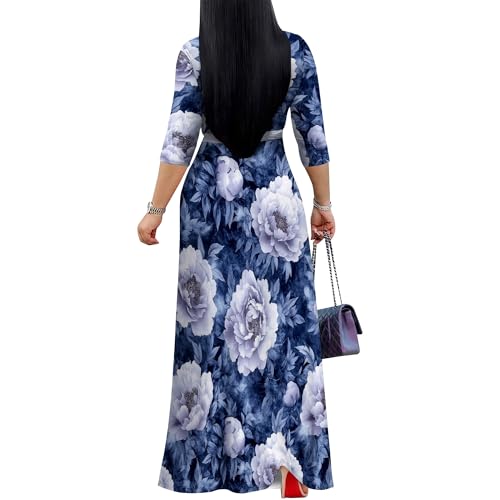 Image of PinkPatty Plus Size Maxi Dress for Women 3 /4 Sleeve Casual Long Dress
