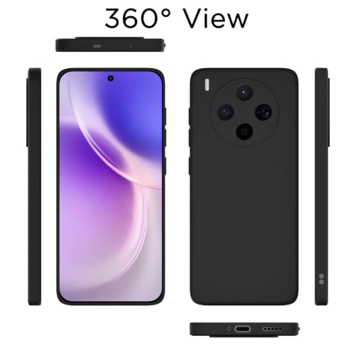 Image of Outlouders Back Cover for Vivo X300 5G | Camera Protection | Durable Soft Matte Silicone Bumper Case (Black)