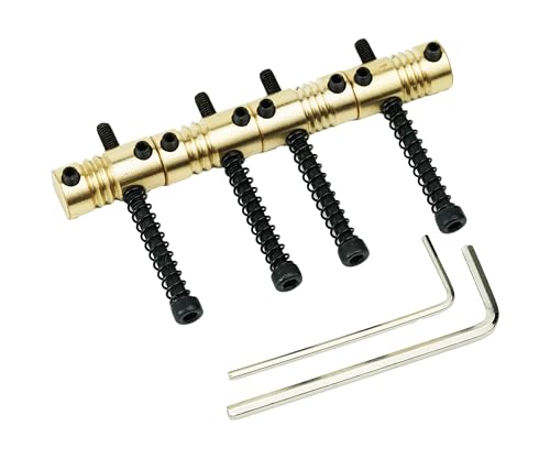 Guyker Bass Bridge Saddles, String Pitch 19mm Brass Compensated Saddles with Wrench Replacement Part...