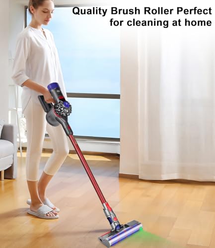 Cepillo Eléctrico Compatible con Dyson V7, V8, V10, V11, V15, Cabezal de Recambio Cepillo motorizado con LED, Recambio de Rodillo Cepillos Turbo para Suelos Duros y Alfombras
