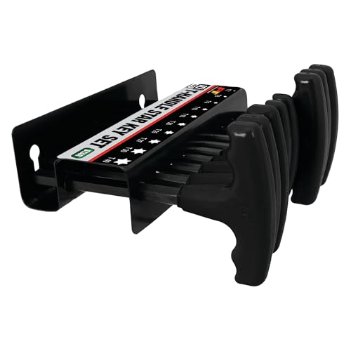 Image of Performance Tool W80276 10-Piece Star T-Handle Allen Wrench Set, Long Arm Hex Key Wrench Set