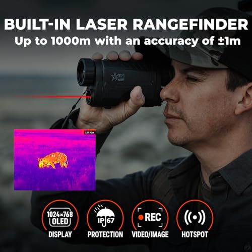 Image of AGM Global Vision ReachIR LRF 25-384 Thermal Imaging Monocular | 25mm Lens, 384x288 12μm <20mK Thermal Sensor, 1000m Laser Rangefinder, OLED Display, WiFi, 64GB Storage