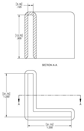 Image of Caplugs VAC-1250X1250-8 VAC Series, Vinyl Angle Caps, Protection from Sharp Metal Edges, Durable, Flexible, Black Vinyl, Angle Frame Size 1.250 inch, Metal Thickness 0.125 inch, Pack of 40 (99390638)