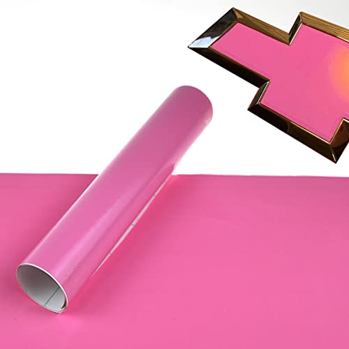 XYC Compatible with Chevrolet 2 pcs Vinyl Sheets to Overlay and Cut Bowtie Emblems Grill & Rear (Pink)
