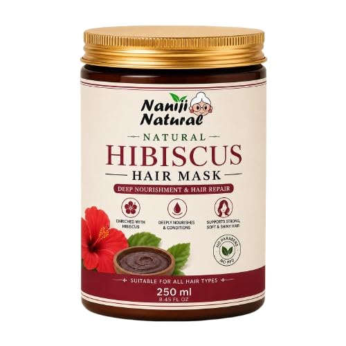 Naniji Natural Natural Hibiscus Hair Mask Paste 250 ml | Deep Nourishing Hair Mask with Hibiscus Extract | Hair Conditioning Cream for Dry, Frizzy & Dull Hair | Suitable for All Hair Types | Hair Care Mask-image-45