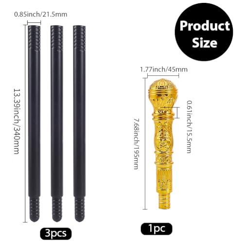 Image of GORGECRAFT Antique Cane Vintage Walking Stick Halloween Party Decorative Cosplay Costume Cane Handle Knob Costume Accessories