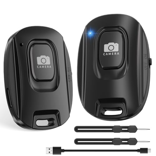 VYVIYON Bluetooth- Kameraselbstauslöser für iPhone und Android-Smartphones – Wiederaufladbare Kamera-Fernbedienung mit Selfie-Knopf für Fotos/Videos, mit Typ-C-Ladung, Handgelenkschlaufe(2er Pack)