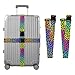 2 Pack Luggage Belt Strap Fashion Color Leopard Rainbow Portable Adjustable Travel Belt for Suitcase/Carry On Bag Travel Accessories etiquetas para maletas