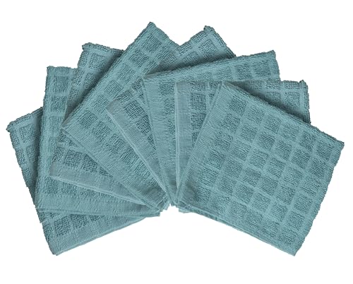 Image of Bumble Dish Cloths (8 Pack) | 12 inch x 12 inch | 100% Cotton Kitchen Towels | 406 GSM | Soft, Highly Absorbent & Durable Dish Towels for Kitchen | Aqua
