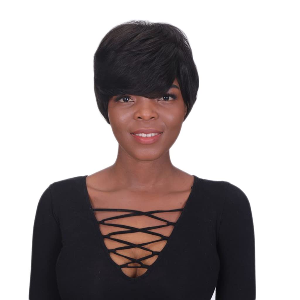 Mécanisme de perruque RJJ cheveux raides courts pour un style naturel au quotidien