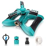 Gesentur Rasensprenger Garten Sprinkler, Automatische 360 Grad Rotierende Rasen Wasser Sprinkler, für Rasenbewässerung Gartenbewässerung Dachkühlung