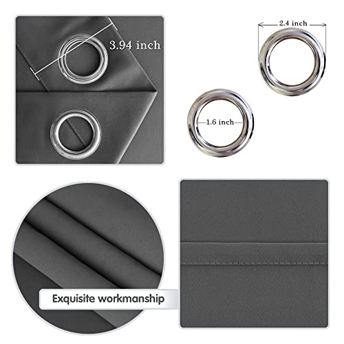Image of DWCN Blackout Curtain Panel for Bedroom - Thermal Insulated Energy Saving Grommet Blackout Drapery for Patio Door, Room Divider Long Curtain, Dark Grey, W60 inches by L84 inch, 1 PC