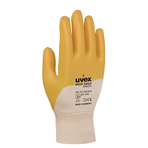 Uvex 60148 10 Profi Ergo ENB20 Safety Glove, Size: 10, White, Orange