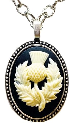 Jewels Victoriana Scottish Thistle Cameo Pendant Necklace