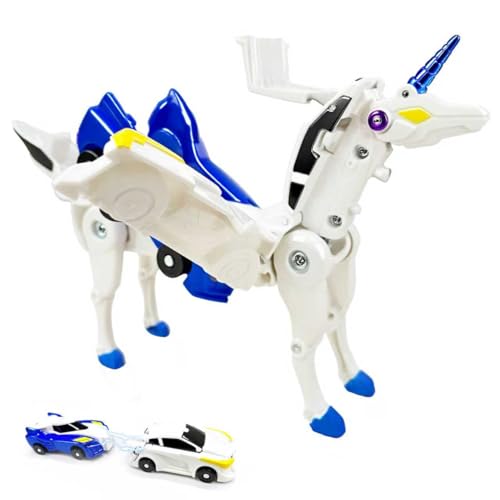 Collision Transforming Unicorn Car Toy – 2 Cars Crash & Transform into Unicorn Robot Toys for Kids – Fun Gift for Boys & Girls, Birthday & Christmas