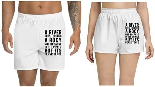 UDNAG Unisex Regular fit 'A River Cuts Through a Roky' Polyester Shorts [Size S/28In to XL/40In]