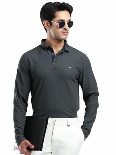 Image of STELLERS Men's Full Sleeve Polo T-Shirt | Feather Touch Feel | Odour Resistant | Wrinkle Free | Quick Dry | Stretchable | Lightweight | Anti-Static | UV Resistance | Anti-Microbial