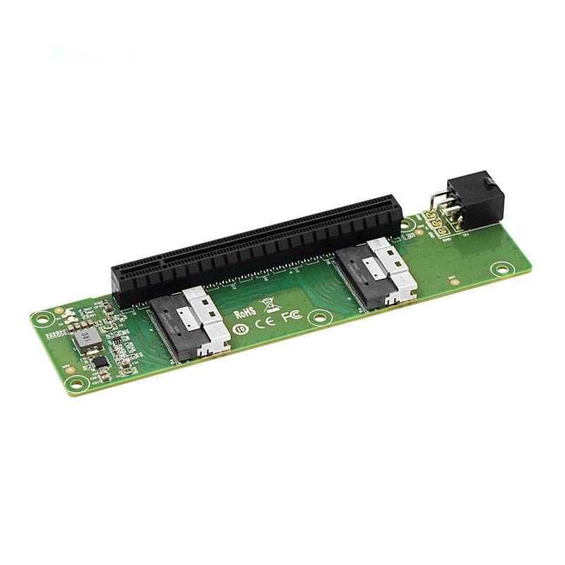Dual-Port Slimsas(SFF-8654 8I) to PCIe x16 Converter