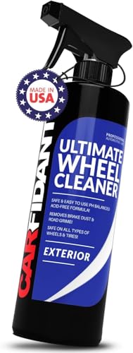 Rim Reactor Wheel Cleaner – No Scrub Formula Quickly Removes Brake Dust, Grime & Dirt - Rim Cleaner Spray Safe for Alloy, Aluminium, Chrome and Black Wheels - pH Neutral Tire Care Solution – 17 fl Oz