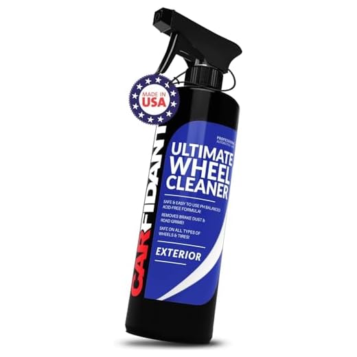 Carfidant Car Wheel Cleaner Spray Premium Rim & Tire Cleaner - Safe for All Wheels and Rims! - Removes Brake Dust! - Safe for Aluminum, Alloy, Mag, Chrome, Painted, Clearcoated, Polished, Plast