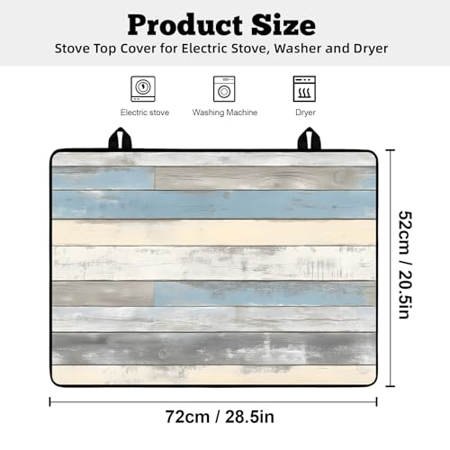 Image of Multi-Design Stove Top Cover for Glass /Electric Stoves - 3-in-1 Heat-Resistant Protector Mat, Non-Slip Drying Rack 28 inchx20 inch