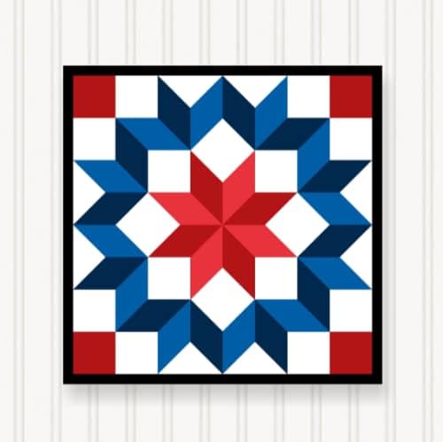 BARN QUILT Block Outdoor Square BQ103-01 | 6 SIZES | Outside Pattern | Wall Art | Yard Art | Barn Quilt Sign | Farm Quilt Design (18" x 18" 1 sided)