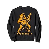 Viva Appalachia Black Bear Banjo Player Retro トレーナー