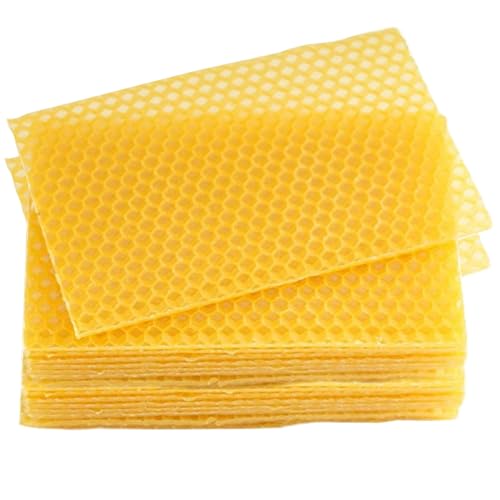 Cera para marcos de abejas, hojas de cera de abejas, 30 hojas de de de 5, 2 x 3, 5 pulgadas, para marcos de, panal natural para fabricación de velas, suministros de apicultura