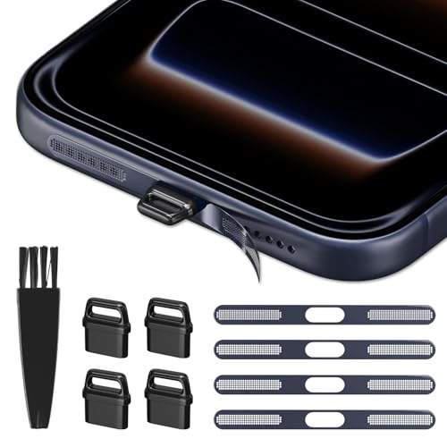 Coque anti-poussière iPhone 17 Pro Max bleu pour bloquer les impuretés du port USB C