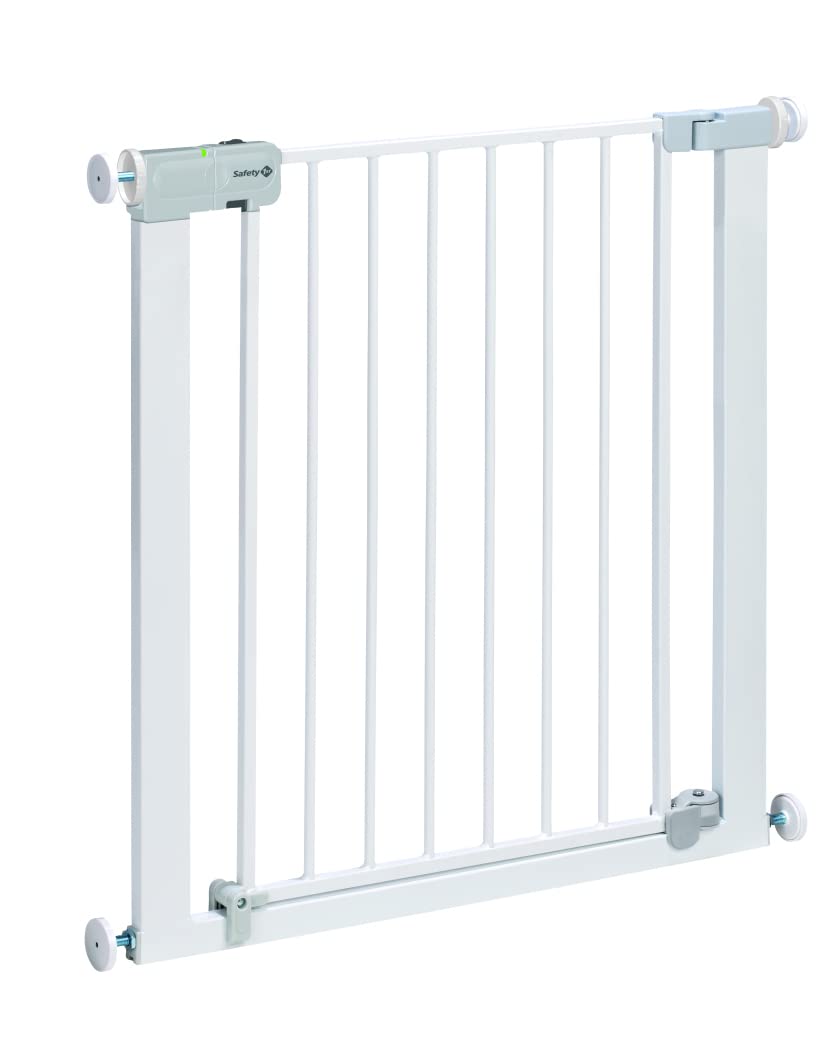 Safety 1stSecurtech Auto-Close Metal Gate, Easy to Use, Quick and Easy to Install. 6-24 months, White