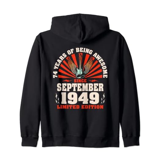 74 cumpleaños vintage guitarrista amantes de la música septiembre de 1949 Sudadera con Capucha