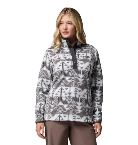 Suéter Columbia Benton Springs estampado con cierre de media botonadura para mujer en color negro